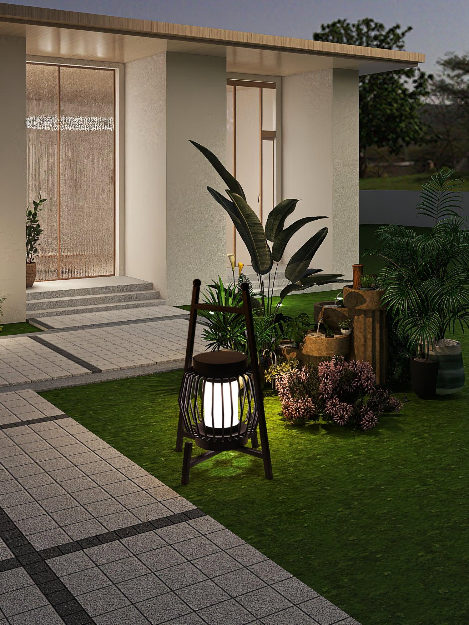 Grau Portable LED Outdoor Desk Lamp Waterproof Decorative Table Light for Lawns and Gardens