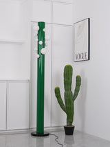 Modern Green Glass Ambient Floor Lamp with Marble Base and White Globe Shade
