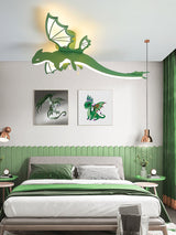Modern Green Dinosaur Cartoon LED Ceiling Light for Childrens Room Decor