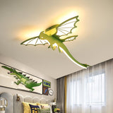 Modern Green Dinosaur Cartoon LED Ceiling Light for Childrens Room Decor