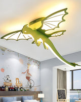Modern Green Dinosaur Cartoon LED Ceiling Light for Childrens Room Decor