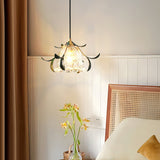 vintage-nature-inspired-green-leaf-floral-pendant-light-with-glass-flower-shade