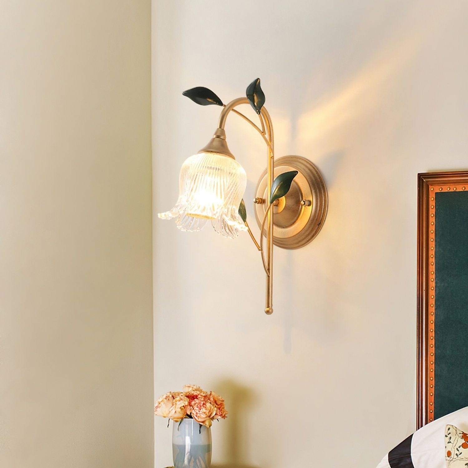 elegant-green-leaf-floral-sconce-wall-light-with-glass-petal-and-crystal-accents