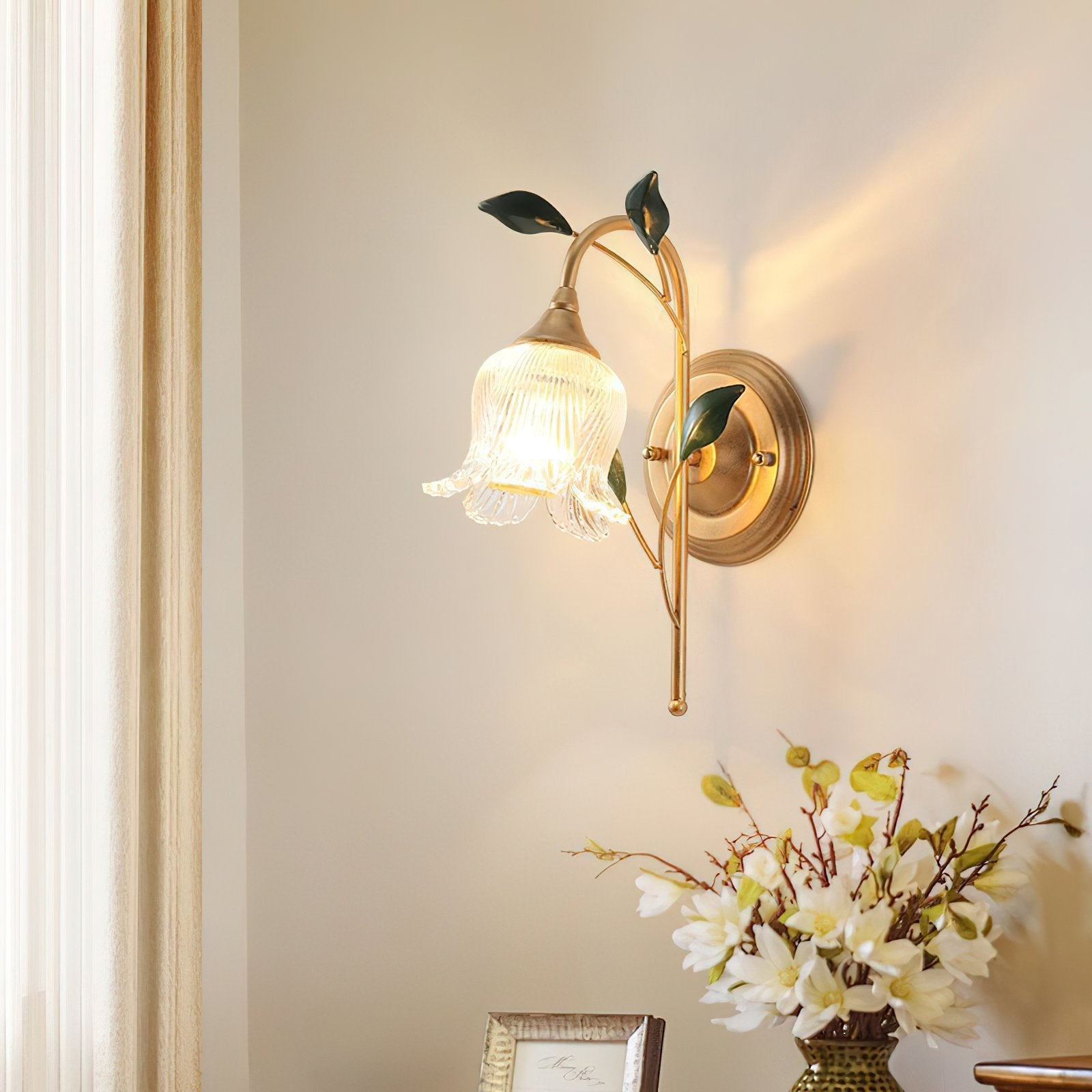 elegant-green-leaf-floral-sconce-wall-light-with-glass-petal-and-crystal-accents