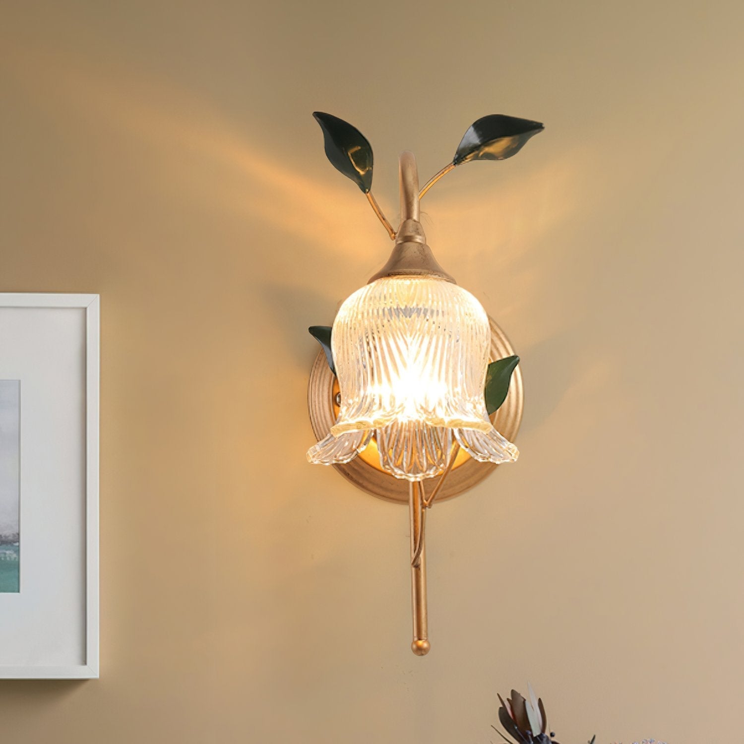 elegant-green-leaf-floral-sconce-wall-light-with-glass-petal-and-crystal-accents