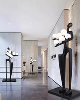 Abstract Human Sculpture Torchiere Floor Lamp Modern Art Guardian Standing Light for Contemporary Interiors