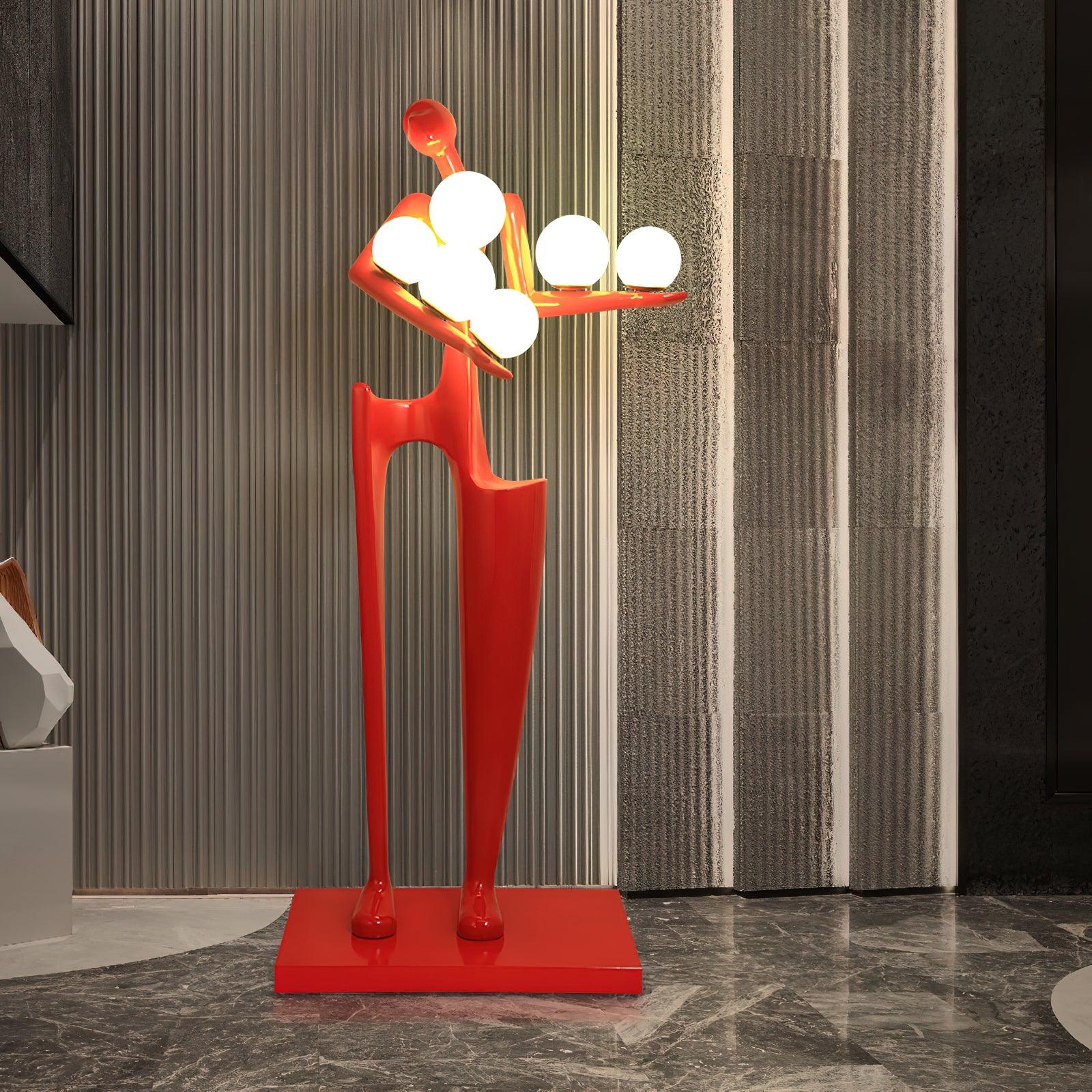 Abstract Human Sculpture Torchiere Floor Lamp Modern Art Guardian Standing Light for Contemporary Interiors