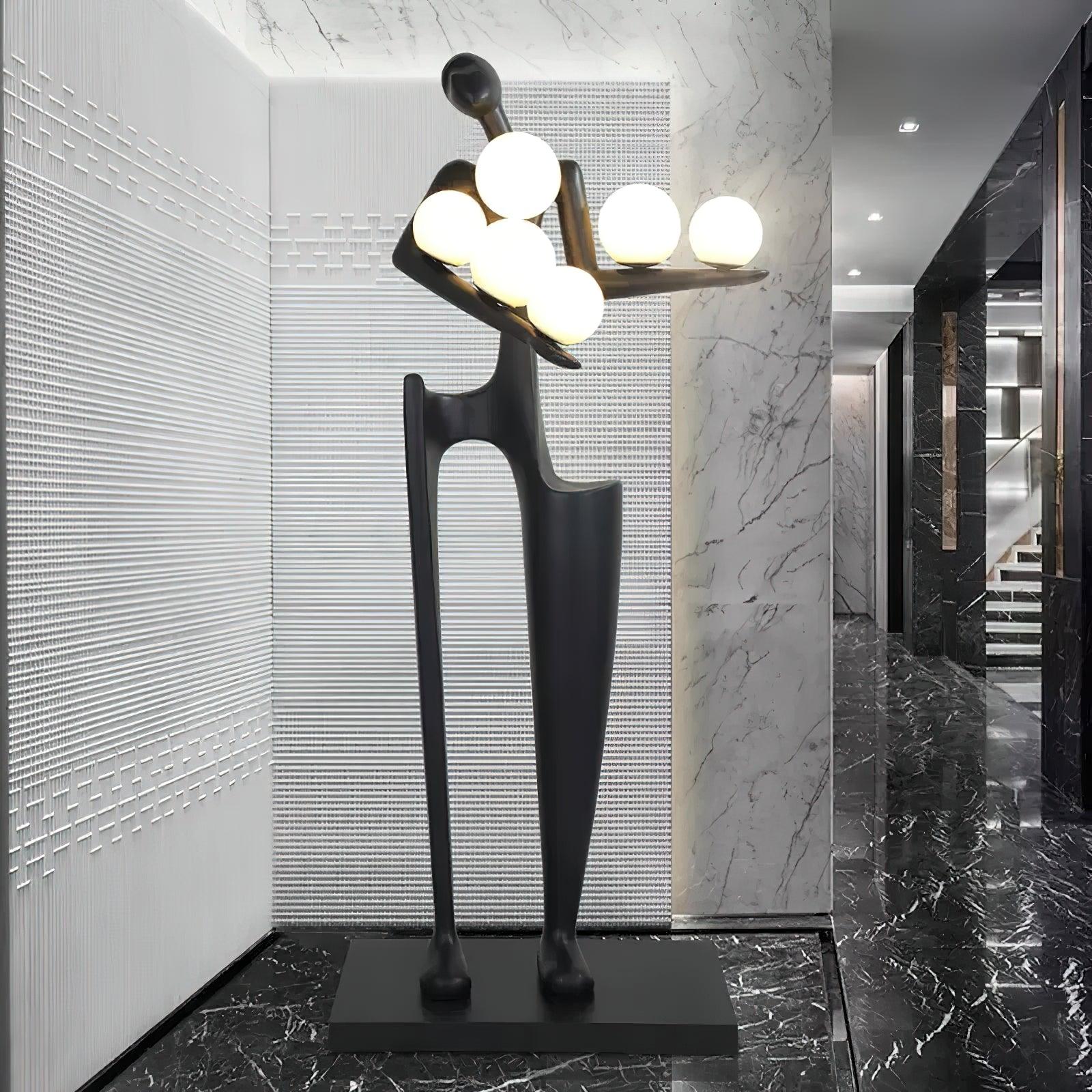 Abstract Human Sculpture Torchiere Floor Lamp Modern Art Guardian Standing Light for Contemporary Interiors