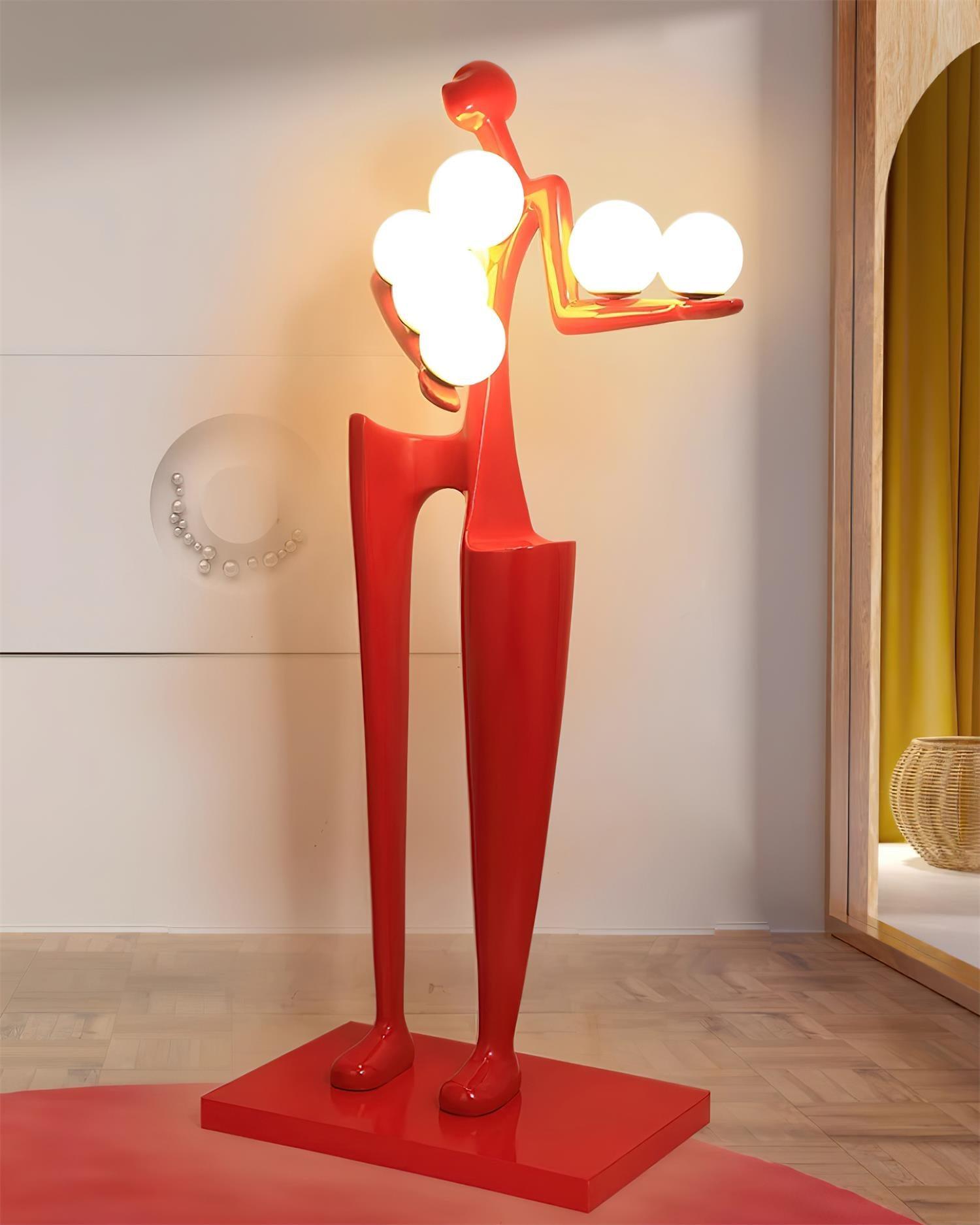 Abstract Human Sculpture Torchiere Floor Lamp Modern Art Guardian Standing Light for Contemporary Interiors