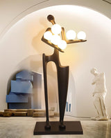 Abstract Human Sculpture Torchiere Floor Lamp Modern Art Guardian Standing Light for Contemporary Interiors