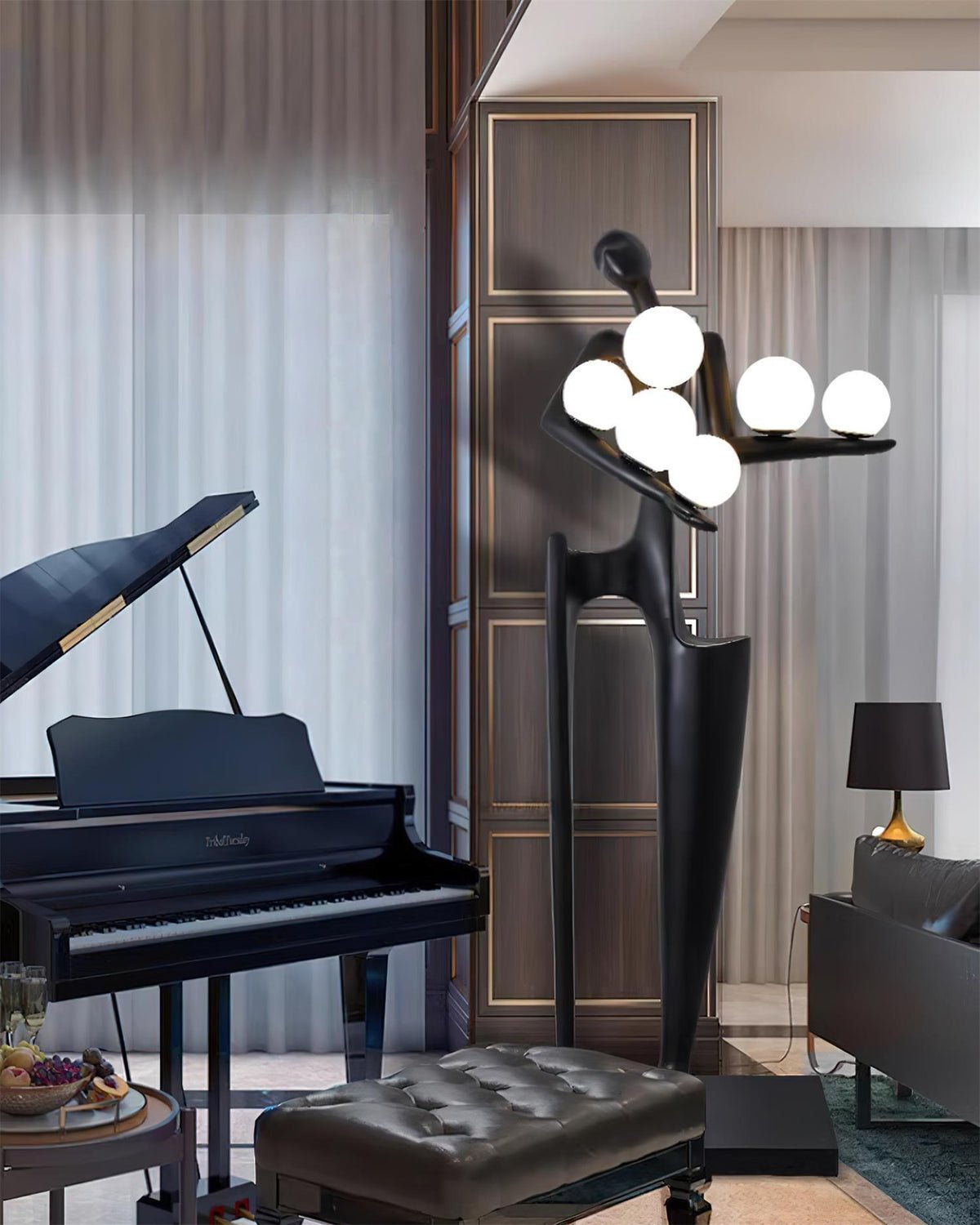 Abstract Human Sculpture Torchiere Floor Lamp Modern Art Guardian Standing Light for Contemporary Interiors