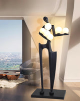 Abstract Human Sculpture Torchiere Floor Lamp Modern Art Guardian Standing Light for Contemporary Interiors
