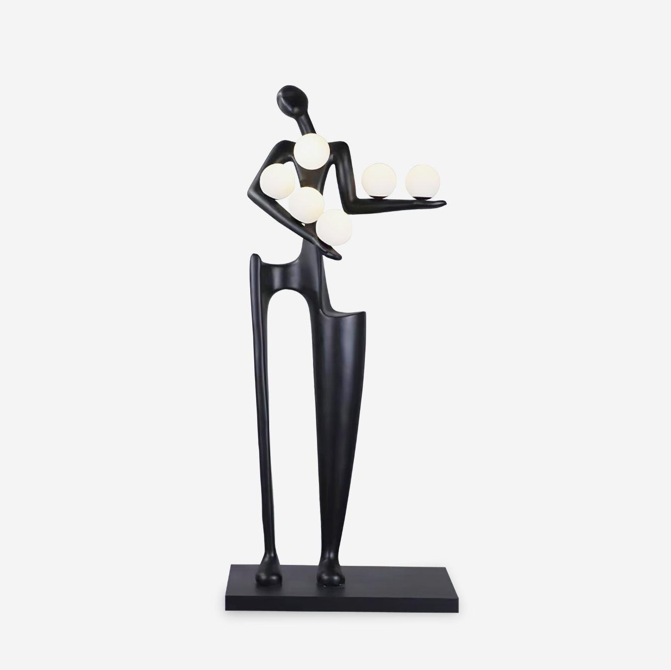 Abstract Human Sculpture Torchiere Floor Lamp Modern Art Guardian Standing Light for Contemporary Interiors