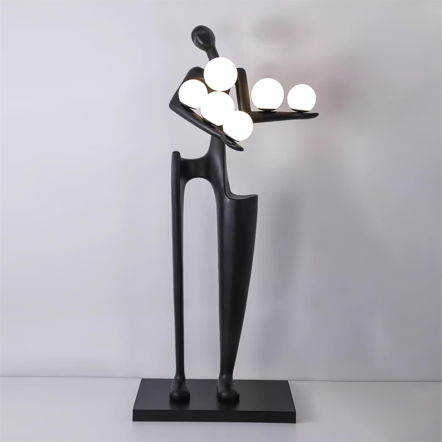 Abstract Human Sculpture Torchiere Floor Lamp Modern Art Guardian Standing Light for Contemporary Interiors