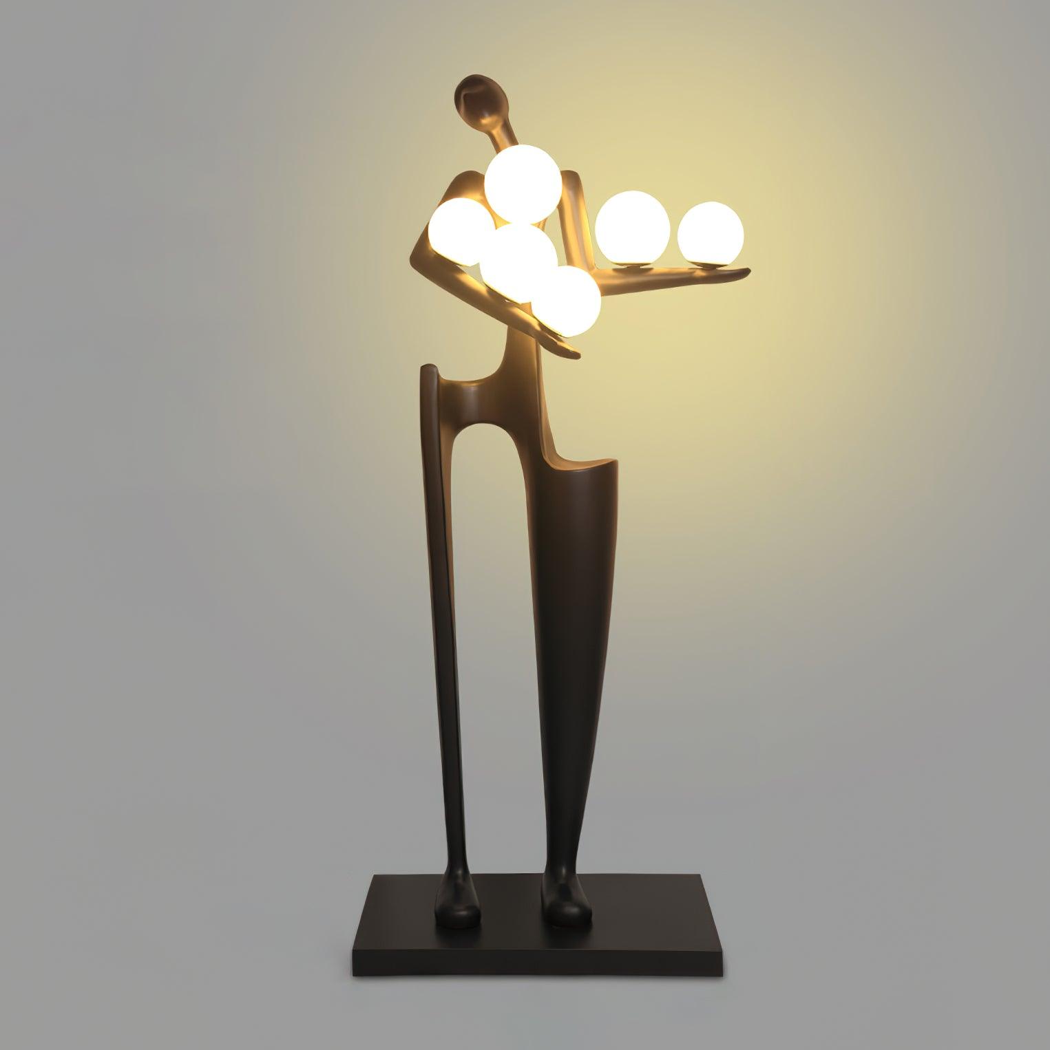 Abstract Human Sculpture Torchiere Floor Lamp Modern Art Guardian Standing Light for Contemporary Interiors
