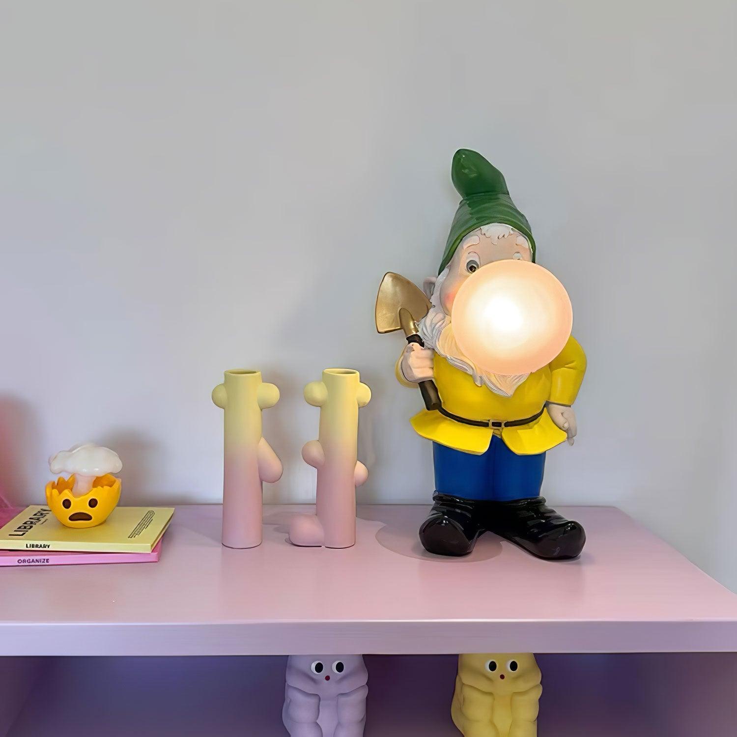 Modern Resin Dwarf Gummy Working Table Lamp with Glass Bubble for Desk Decor