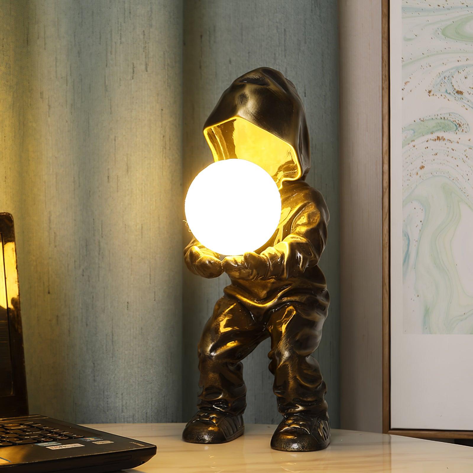 Modern Hacker Planet Minimalist Resin Table Lamp for Contemporary Home Office Decor