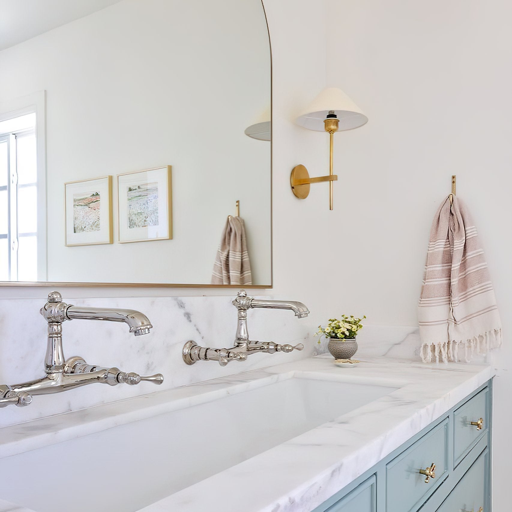 modern-brass-wall-sconce-with-triangular-fabric-shade-hackney-style-light