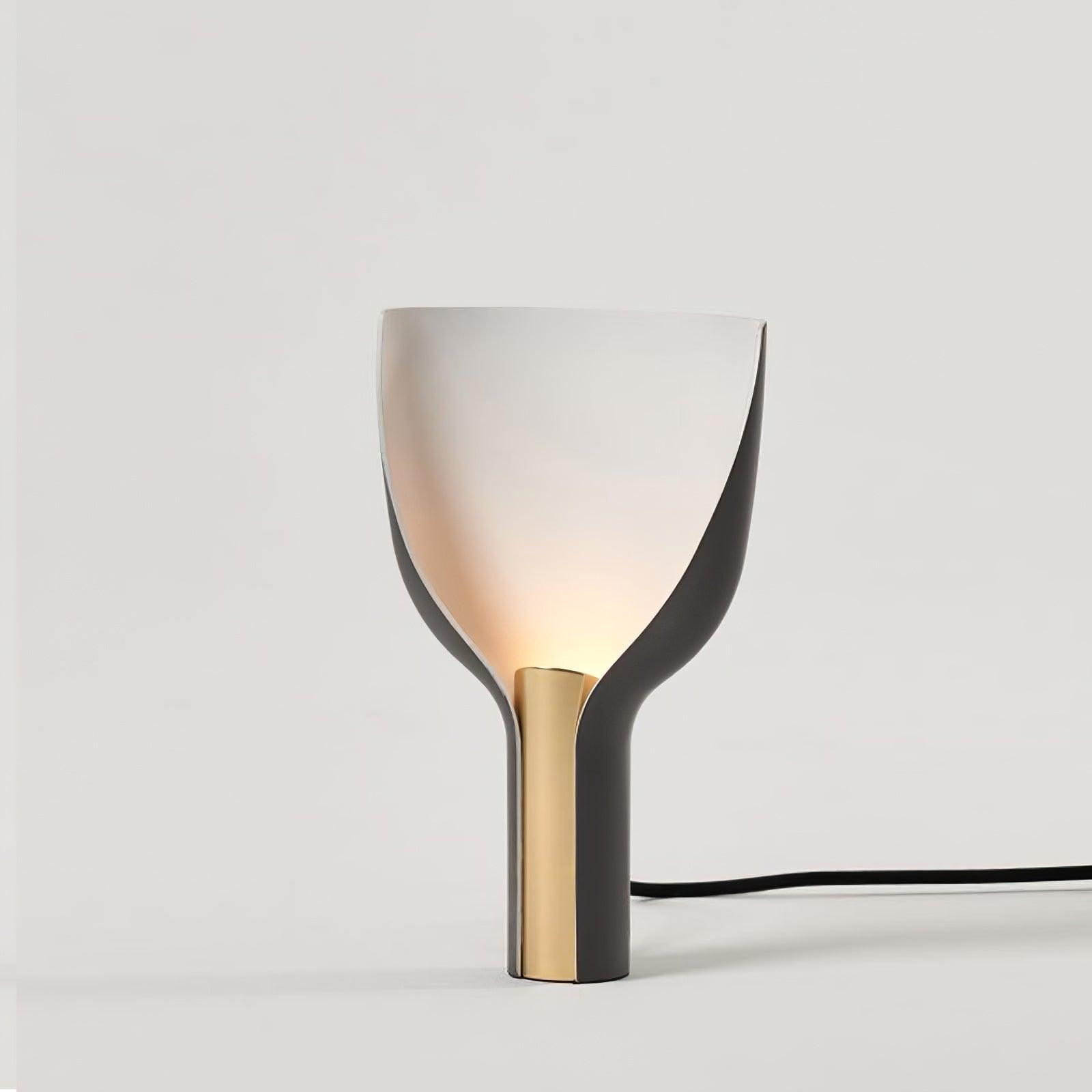 Modern Sculptural Half Funnel Bedside Table Lamp for Living Room Indirect Light