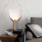 Modern Sculptural Half Funnel Bedside Table Lamp for Living Room Indirect Light