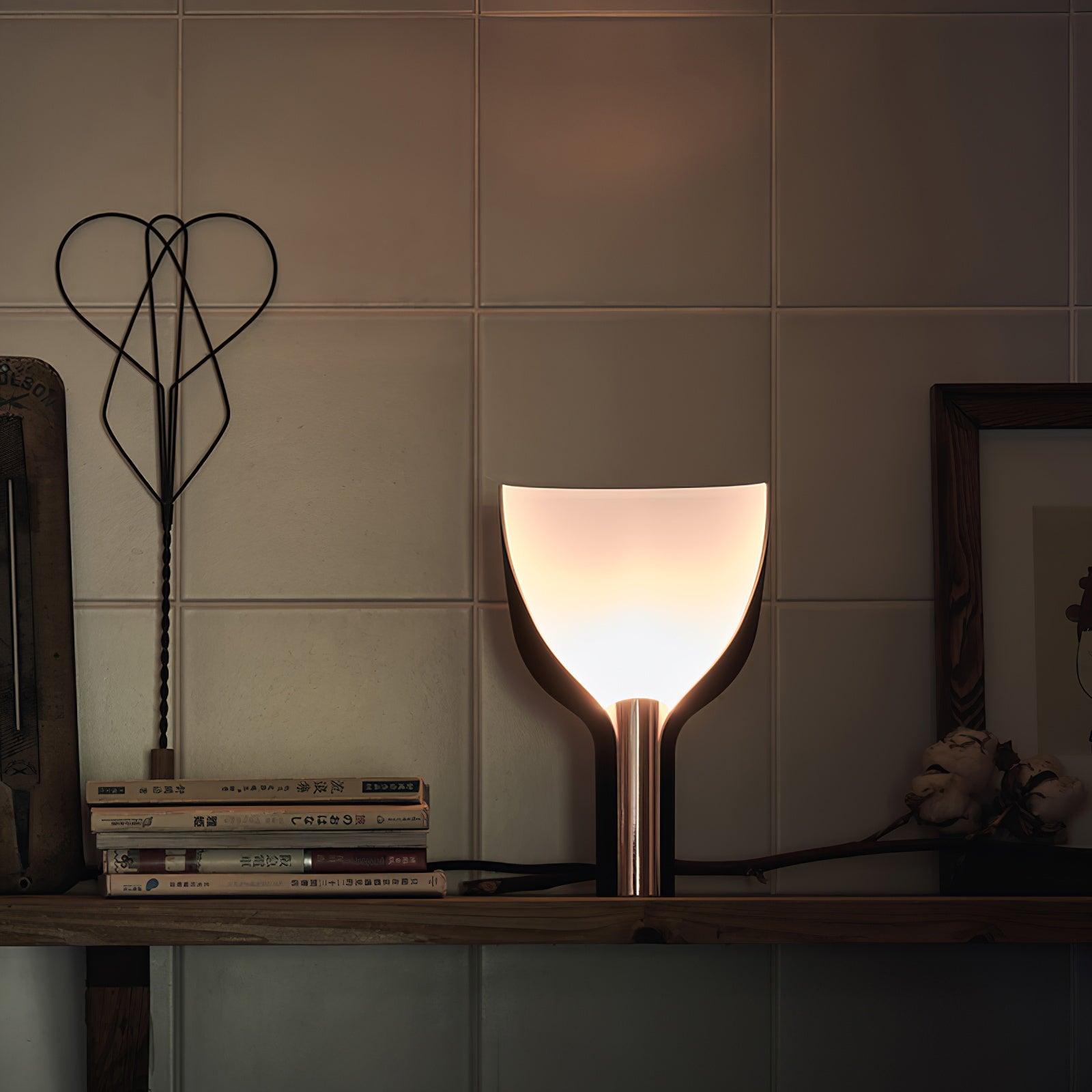 Modern Sculptural Half Funnel Bedside Table Lamp for Living Room Indirect Light