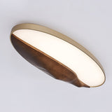 Minimalist Mountain Peak LED Flush Mount Ceiling Light with Wood Base and Acrylic Shade