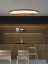 Minimalist Mountain Peak LED Flush Mount Ceiling Light with Wood Base and Acrylic Shade
