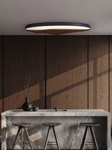 Minimalist Mountain Peak LED Flush Mount Ceiling Light with Wood Base and Acrylic Shade