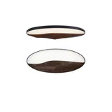 Minimalist Mountain Peak LED Flush Mount Ceiling Light with Wood Base and Acrylic Shade