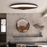 Minimalist Mountain Peak LED Flush Mount Ceiling Light with Wood Base and Acrylic Shade