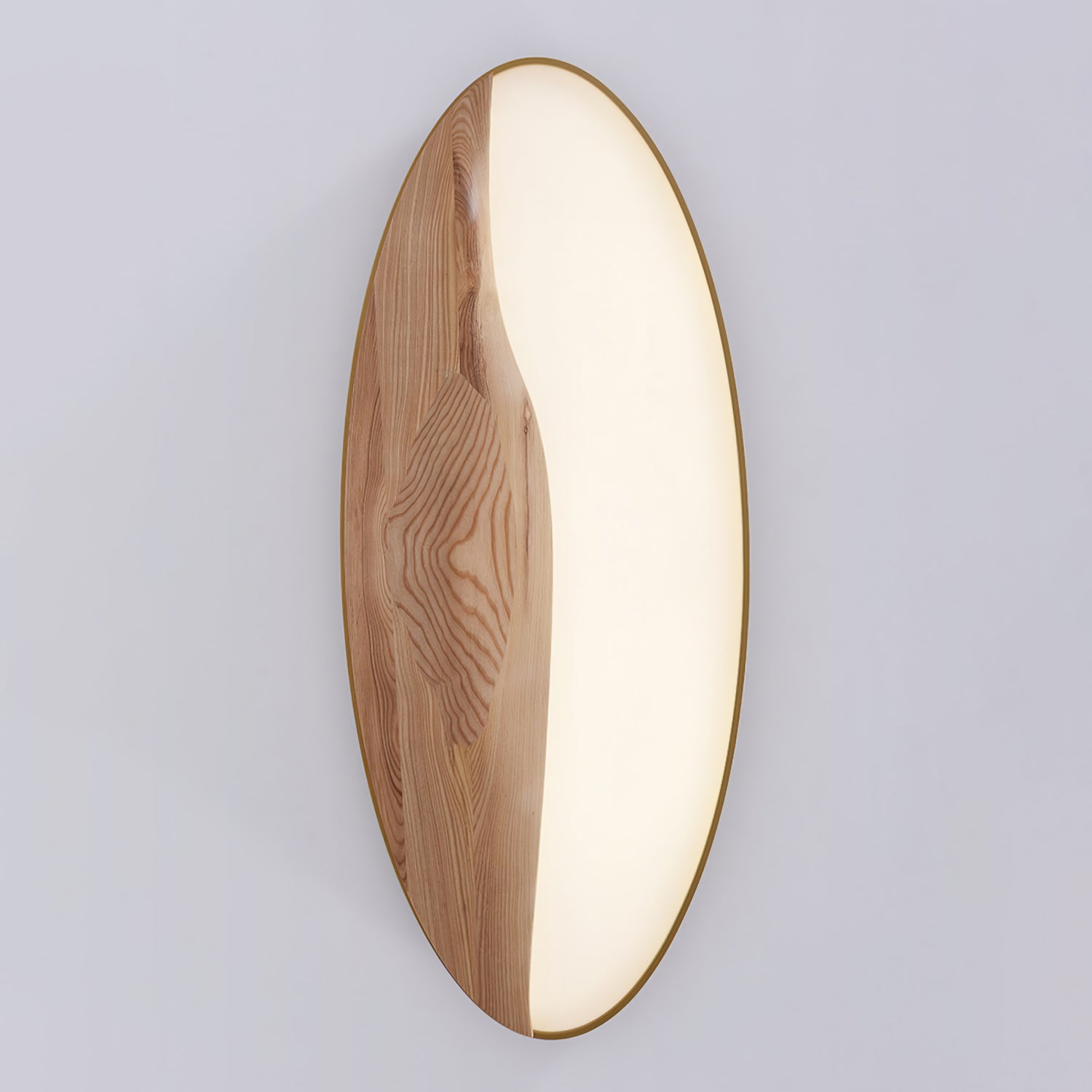 Minimalist Mountain Peak LED Flush Mount Ceiling Light with Wood Base and Acrylic Shade