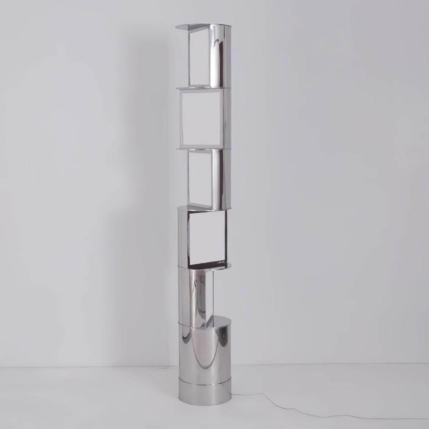 Modern Geometric Rotating Half Cylindrical LED Standing Floor Lamp for Indoor Lighting