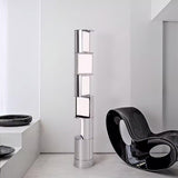 Modern Geometric Rotating Half Cylindrical LED Standing Floor Lamp for Indoor Lighting