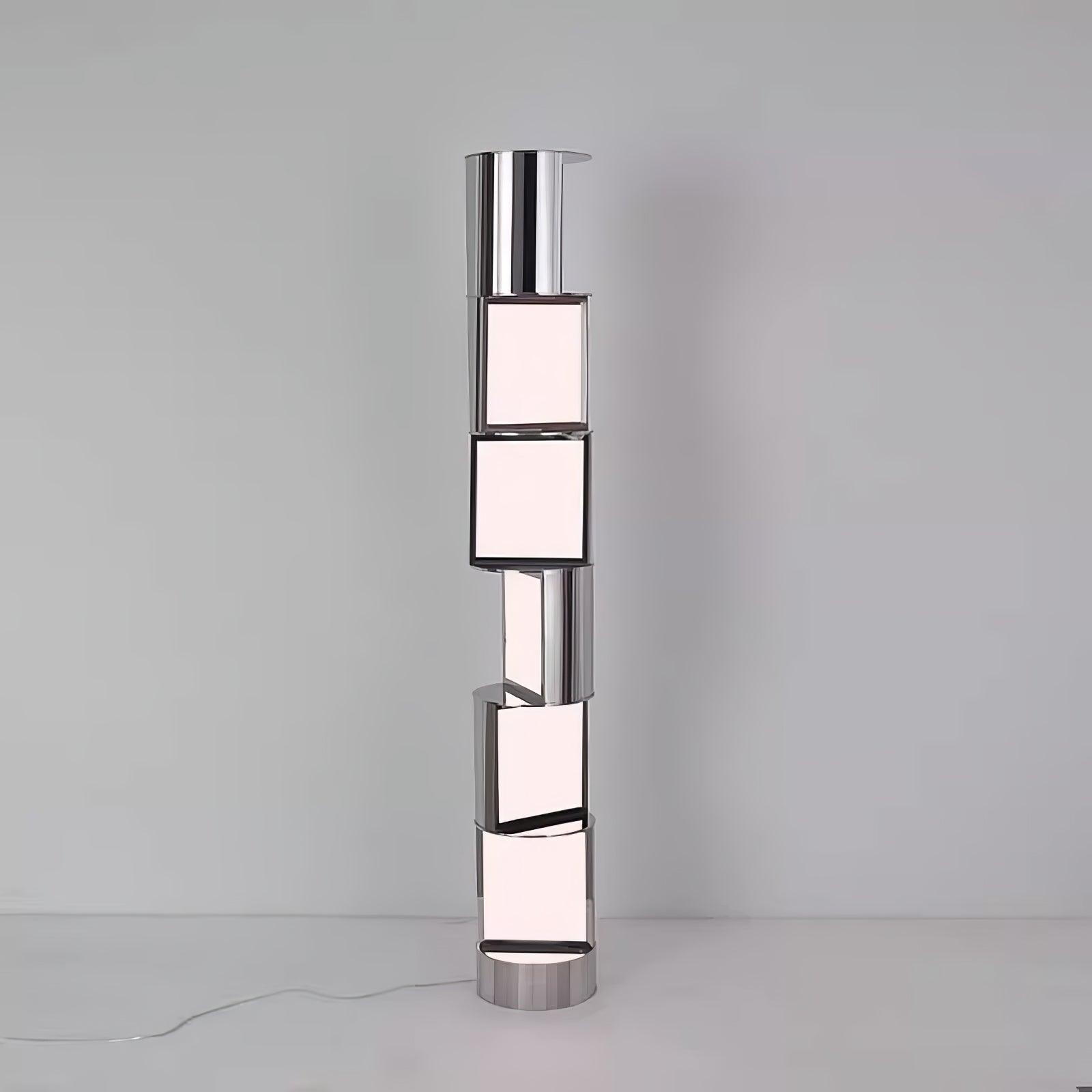 Modern Geometric Rotating Half Cylindrical LED Standing Floor Lamp for Indoor Lighting