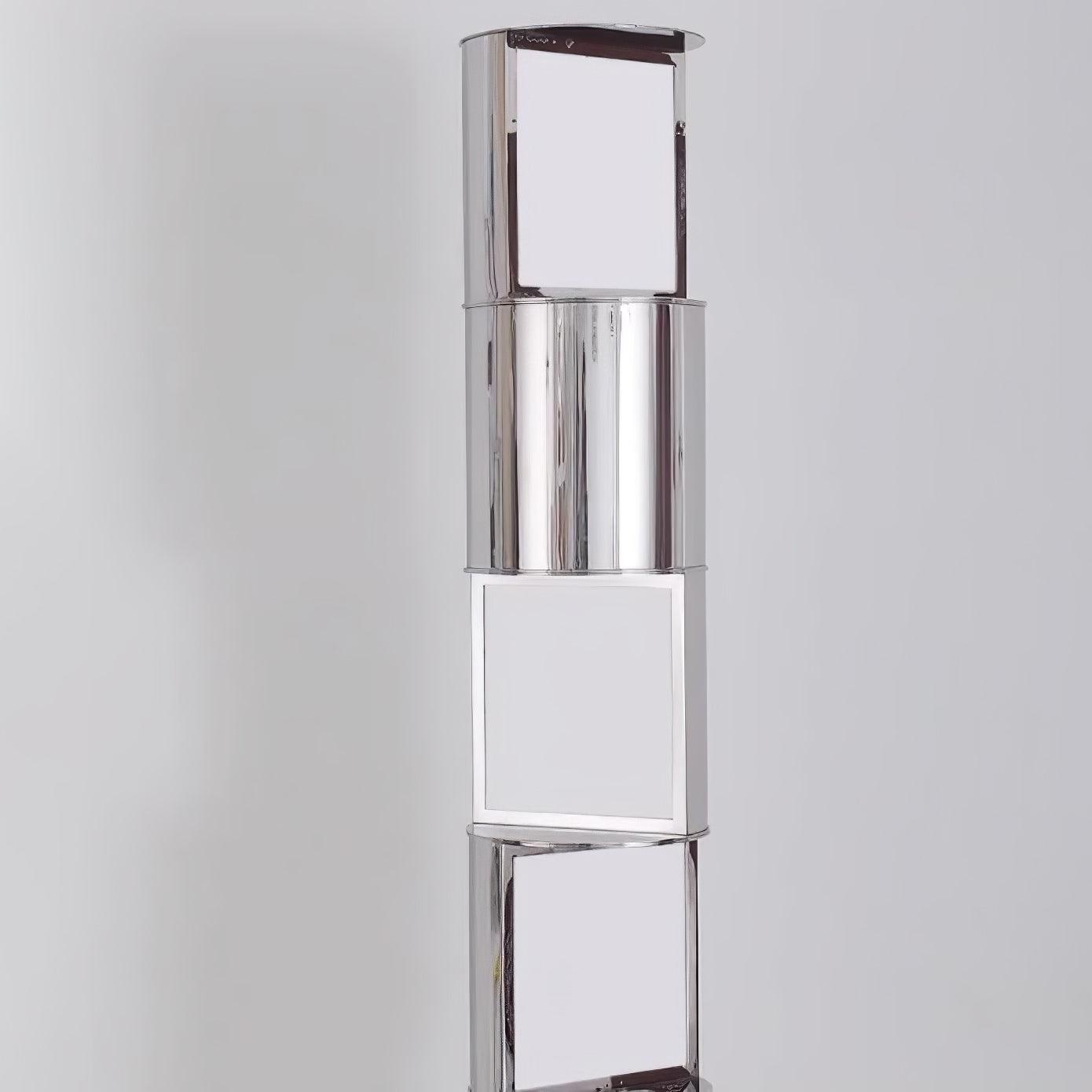 Modern Geometric Rotating Half Cylindrical LED Standing Floor Lamp for Indoor Lighting