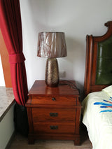 modern-bronze-hammered-ceramic-table-lamp-with-linen-shade-for-bedside-and-living-room