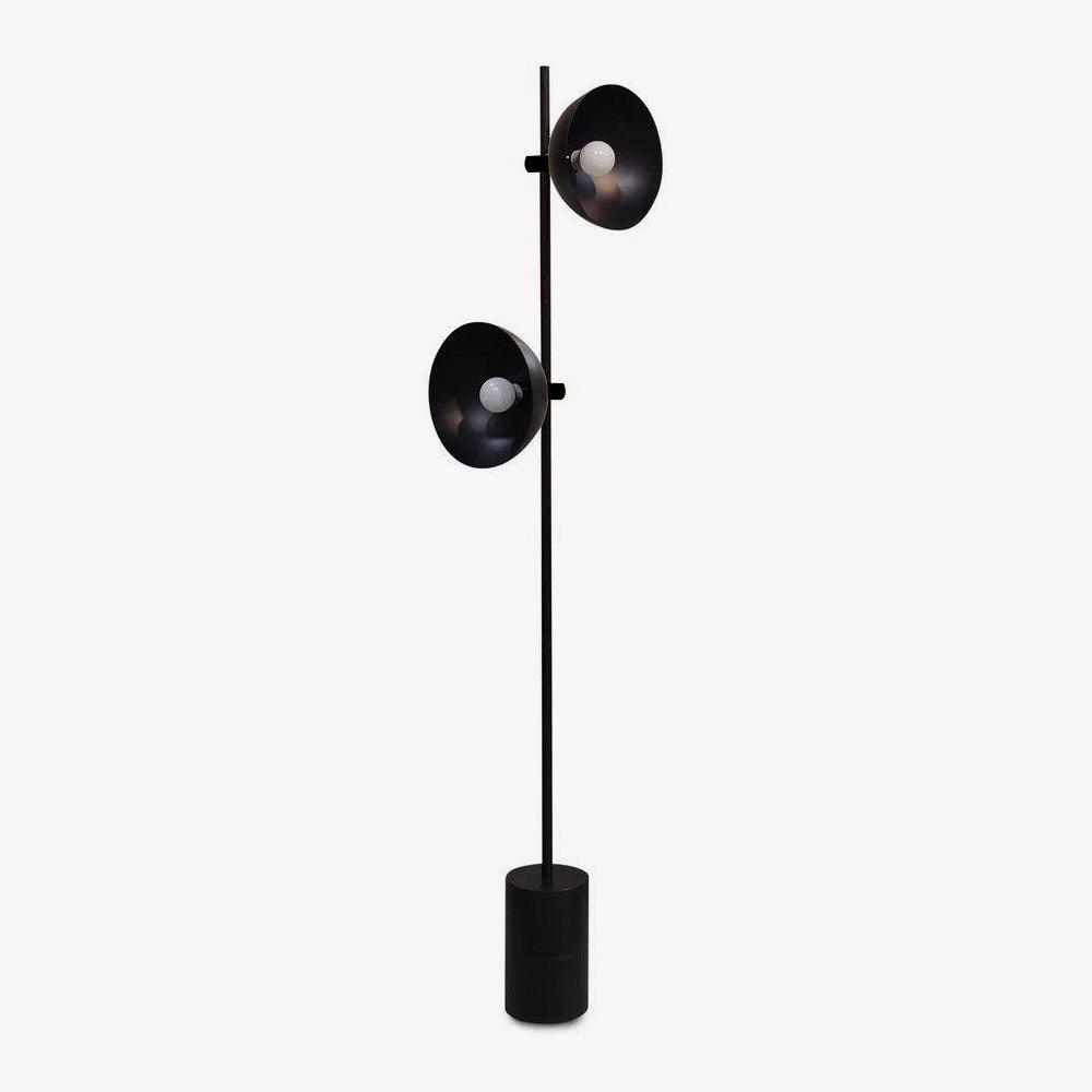 Modern Photographer Studio Standing Floor Lamp with Dual White Glass Shades