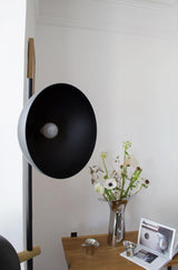 Modern Photographer Studio Standing Floor Lamp with Dual White Glass Shades