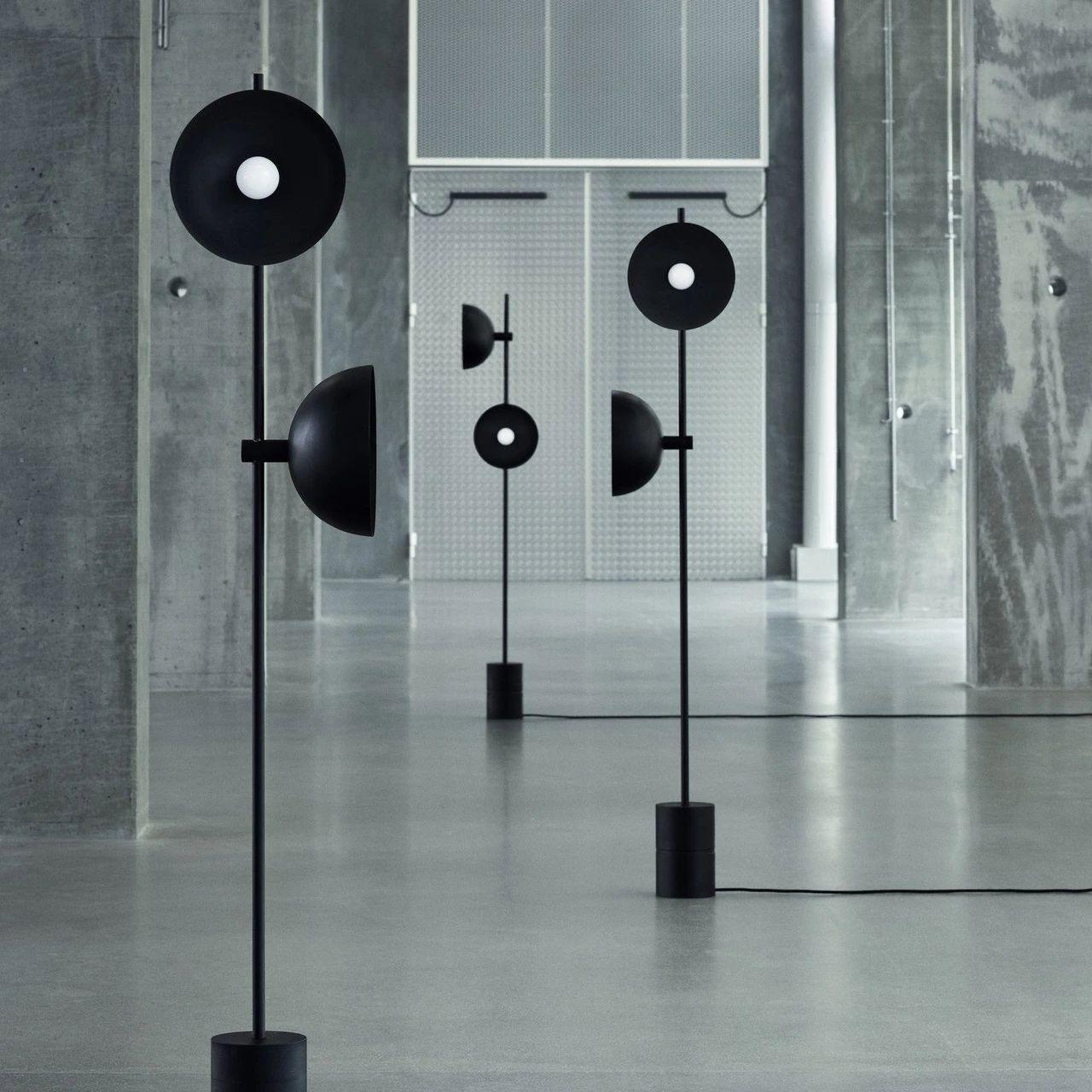 Modern Photographer Studio Standing Floor Lamp with Dual White Glass Shades