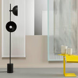 Modern Photographer Studio Standing Floor Lamp with Dual White Glass Shades