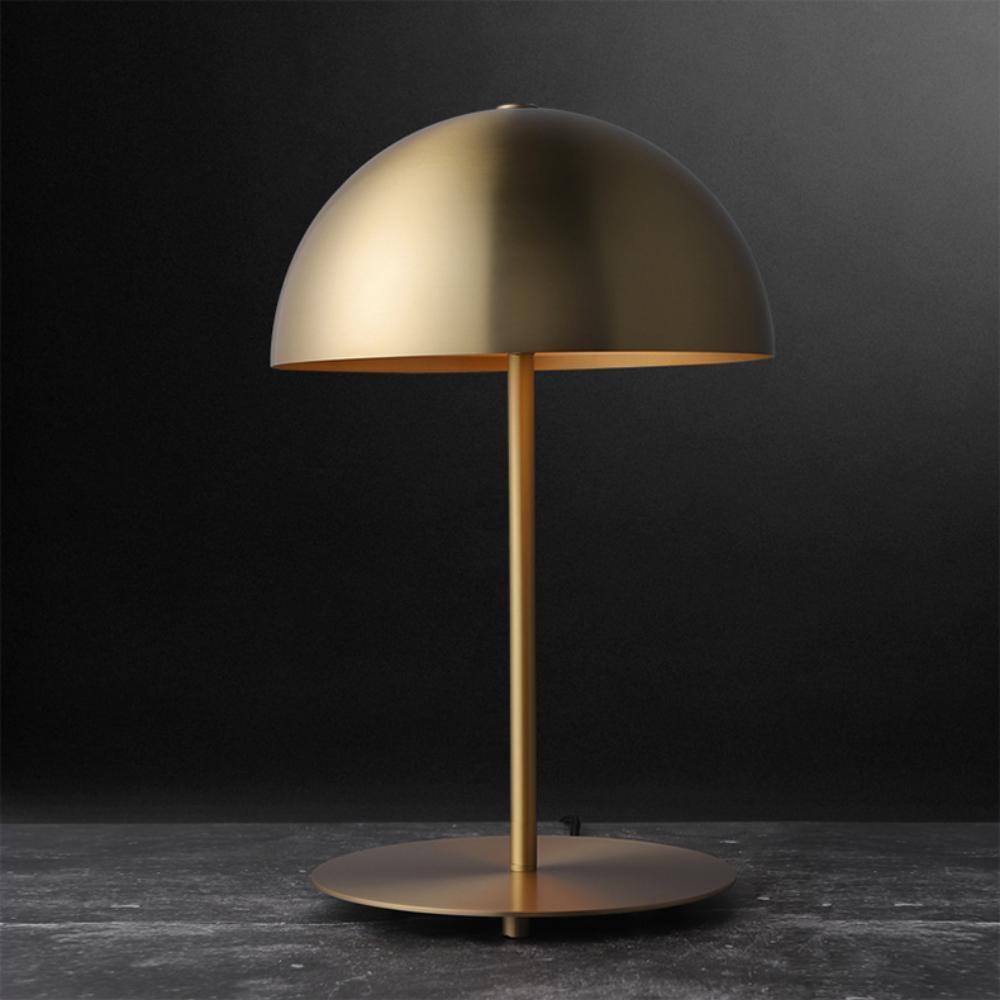 Modern Dome Metal Table Lamp Contemporary Mushroom Style Nightstand Light for Bedroom and Office