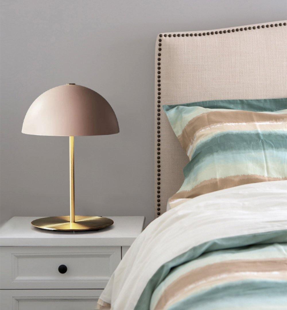Modern Dome Metal Table Lamp Contemporary Mushroom Style Nightstand Light for Bedroom and Office