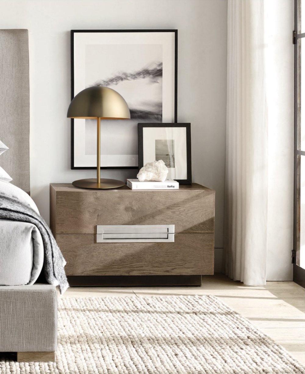 Modern Dome Metal Table Lamp Contemporary Mushroom Style Nightstand Light for Bedroom and Office