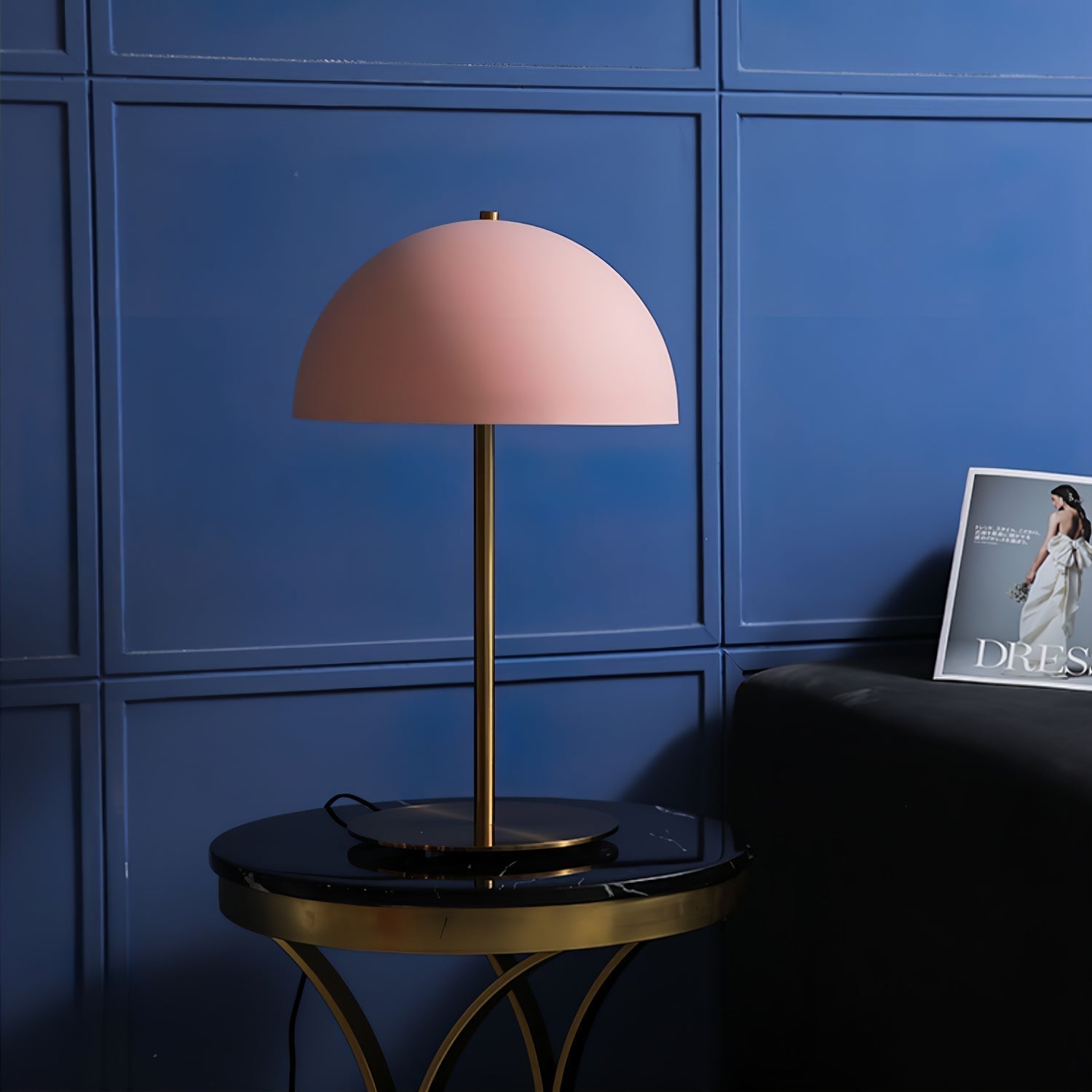 Modern Dome Metal Table Lamp Contemporary Mushroom Style Nightstand Light for Bedroom and Office