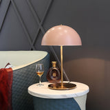 Modern Dome Metal Table Lamp Contemporary Mushroom Style Nightstand Light for Bedroom and Office
