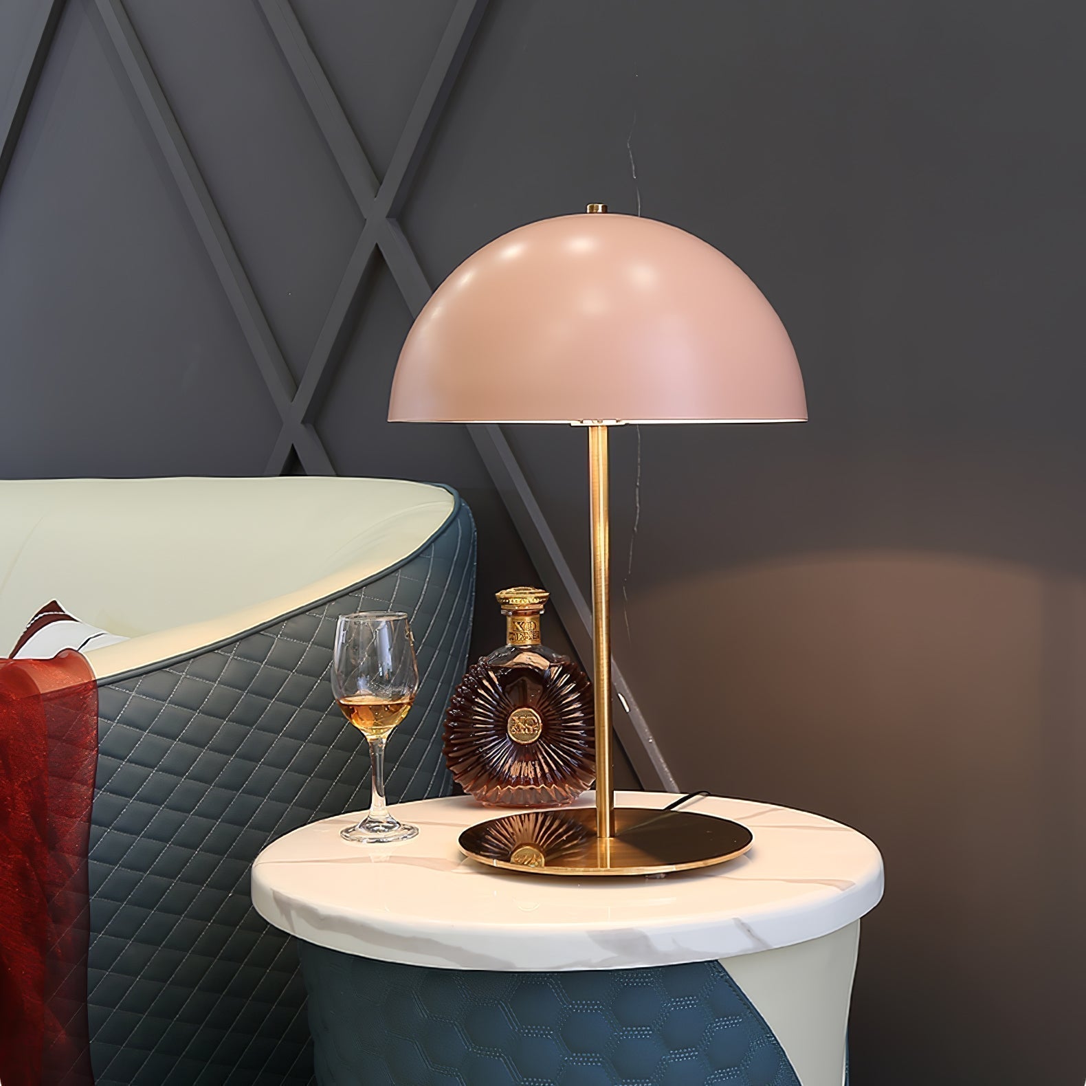 Modern Dome Metal Table Lamp Contemporary Mushroom Style Nightstand Light for Bedroom and Office