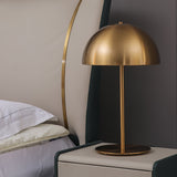 Modern Dome Metal Table Lamp Contemporary Mushroom Style Nightstand Light for Bedroom and Office