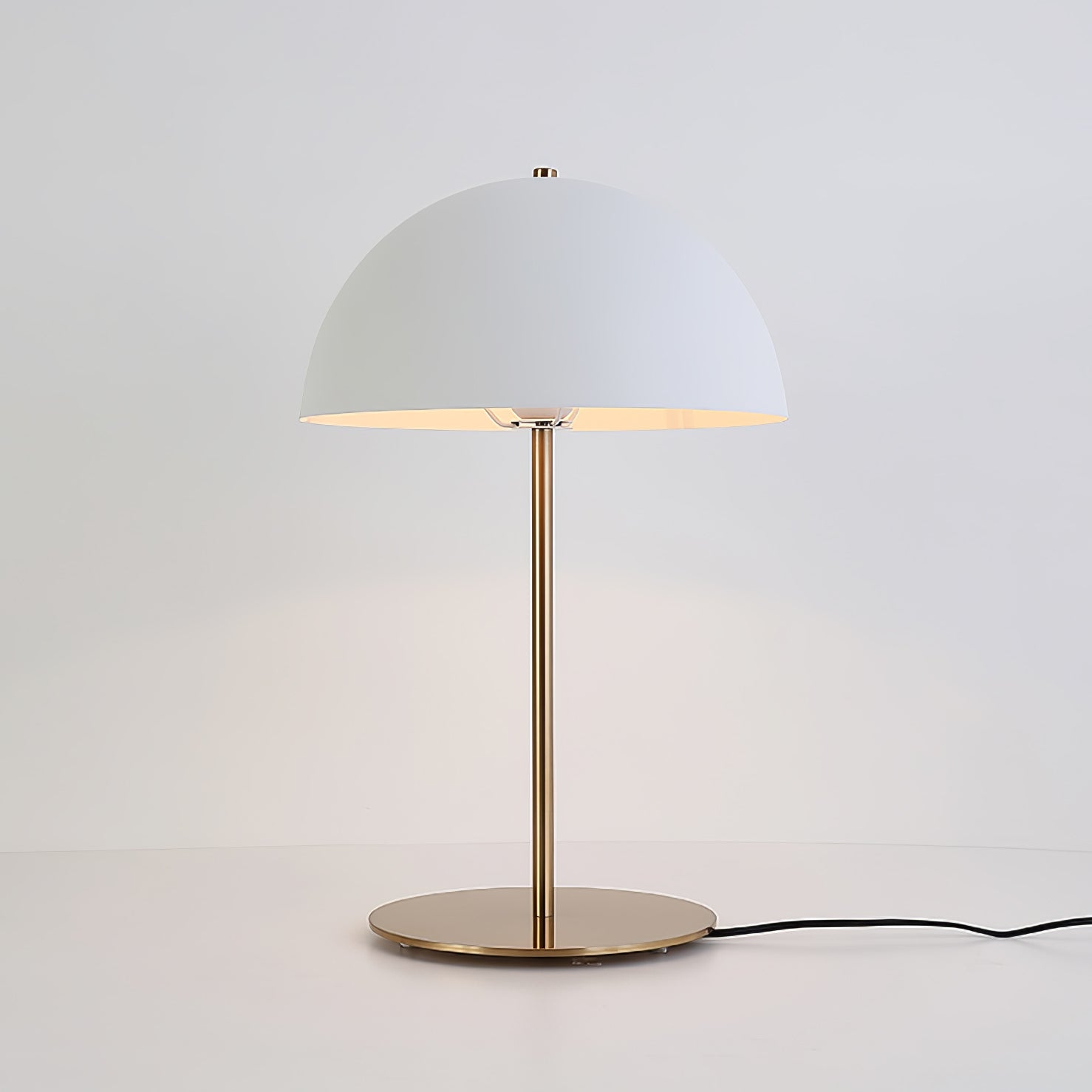 Modern Dome Metal Table Lamp Contemporary Mushroom Style Nightstand Light for Bedroom and Office