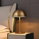 Modern Dome Metal Table Lamp Contemporary Mushroom Style Nightstand Light for Bedroom and Office