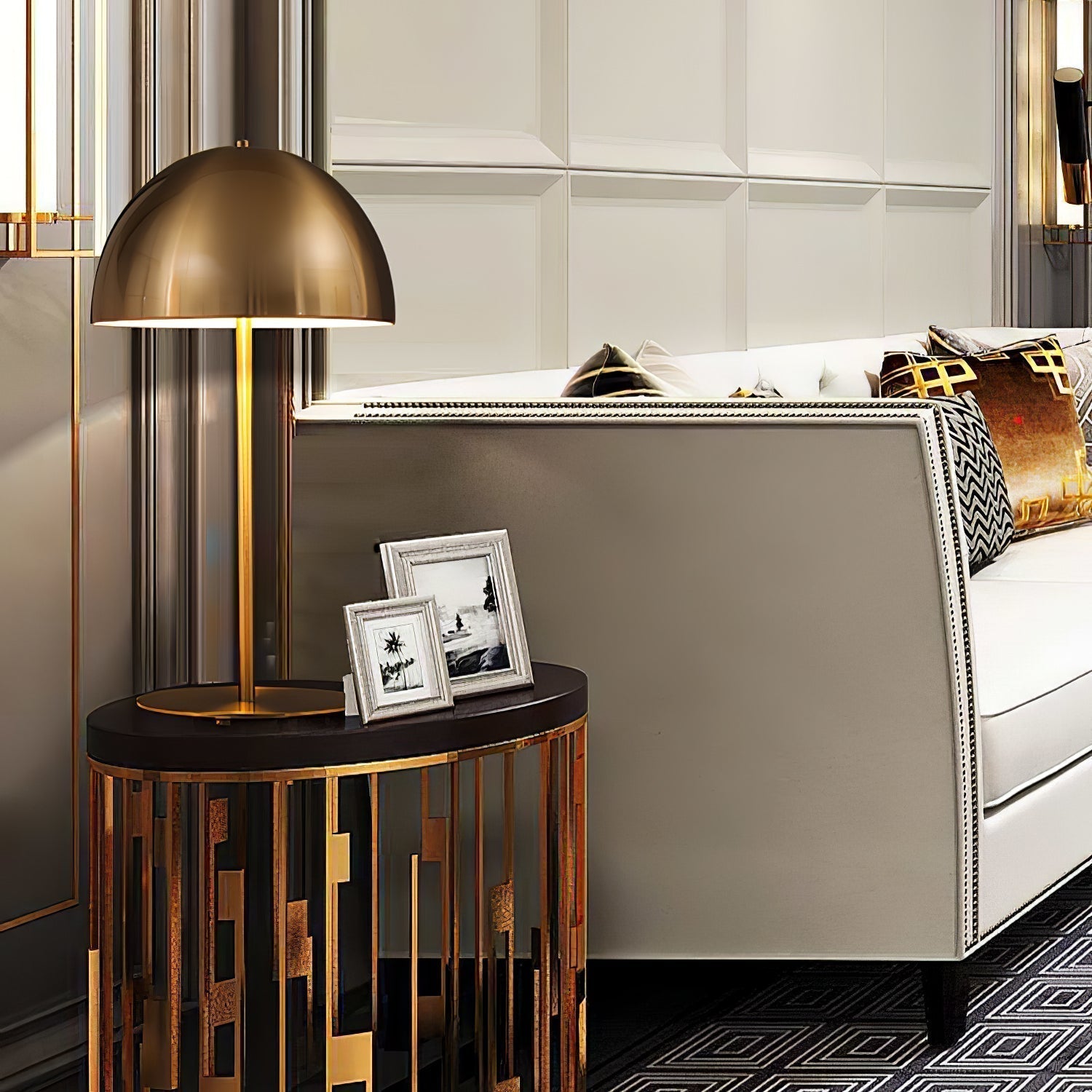 Modern Dome Metal Table Lamp Contemporary Mushroom Style Nightstand Light for Bedroom and Office